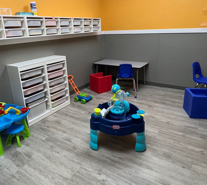A interior shot of a play room in the Kalamazoo East Lighthouse Autism Center