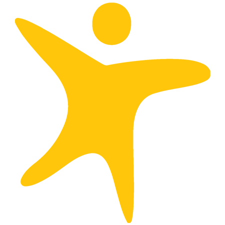 A yellow man Lighthouse Autism Center logo on a white background
